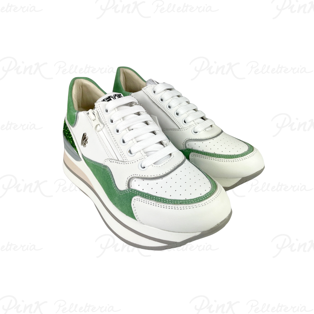KEYS sneaker K7664 whitegreensilver