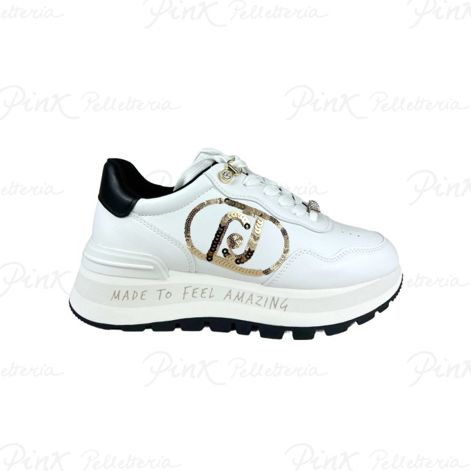 LIU JO Amazing 20 Sneaker SpreadingTumbled WhiteLight Gold BF3087EX207S1052