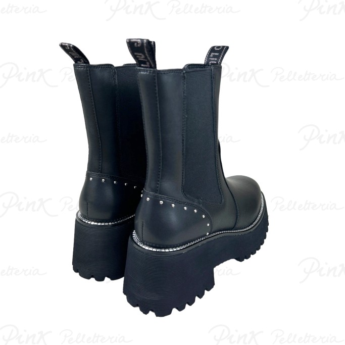 LIU JO Flair 06 Ankle Boot Calf Leather Black SF3019PX24122222