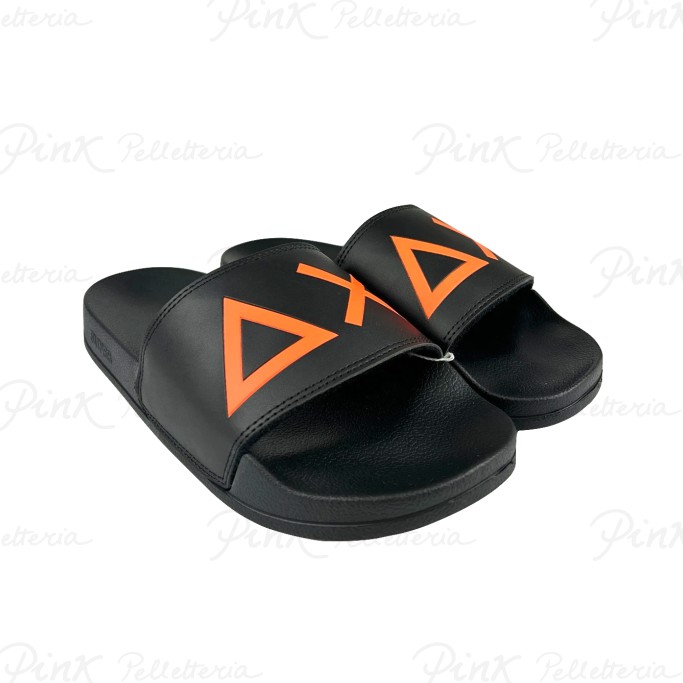 SUN68 slippers uomo logo X33151 nero