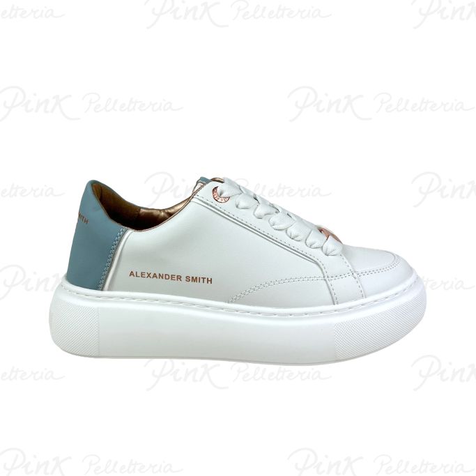 ALEXANDER SMITH Sneaker Eco Greenwich Woman White Azure 7649 WAE
