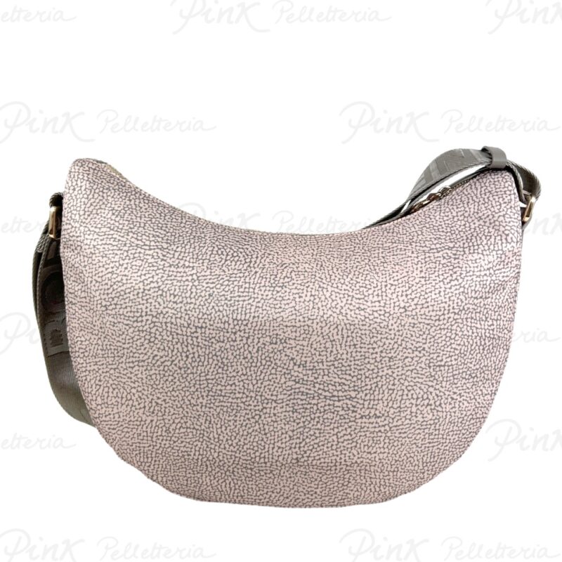BORBONESE Luna Bag Middle Nylon st Eco Vitello Blush Taupe 934108I15 Z67