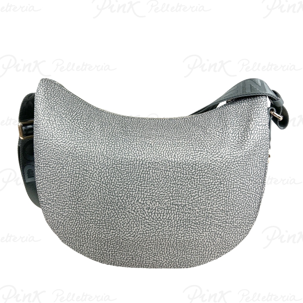 BORBONESE Luna Bag Middle Nylon st Eco Vitello Clay Grey 934108I15 Z54