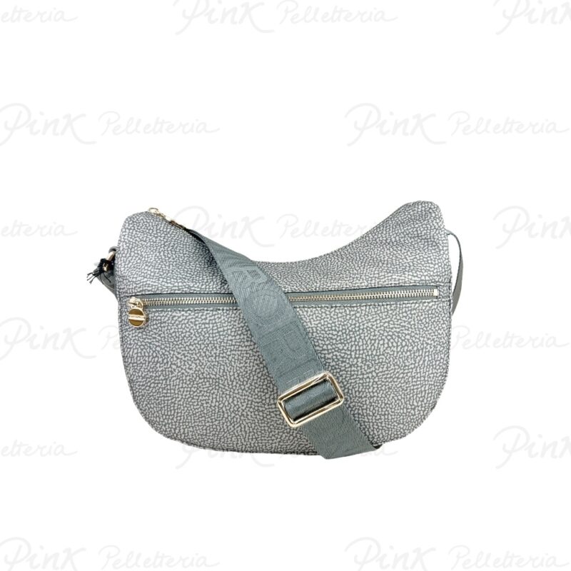 BORBONESE Luna Bag Small Nylon st Eco Vitello Clay Grey 934107I15 Z54