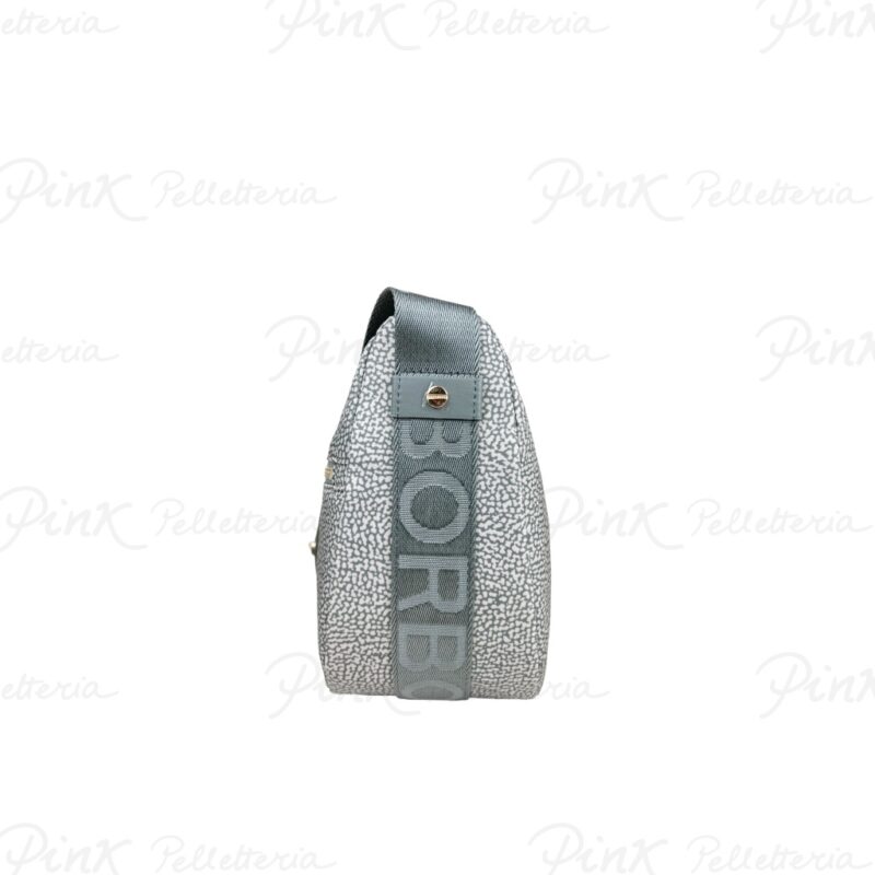 BORBONESE Luna Bag Small Nylon st Eco Vitello Clay Grey 934107I15 Z54