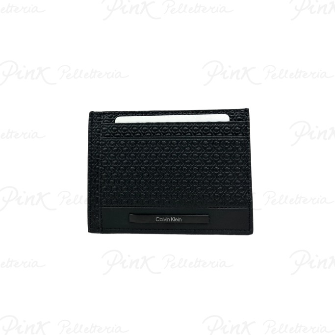 CALVIN KLEIN Man Modern Bar Id Cardholder Black Nano Mono K50K511375 0GL