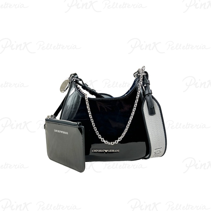 EMPORIO ARMANI Holly Mini Bag Small Similvernice Nero Y3H324 YWO4E 80001