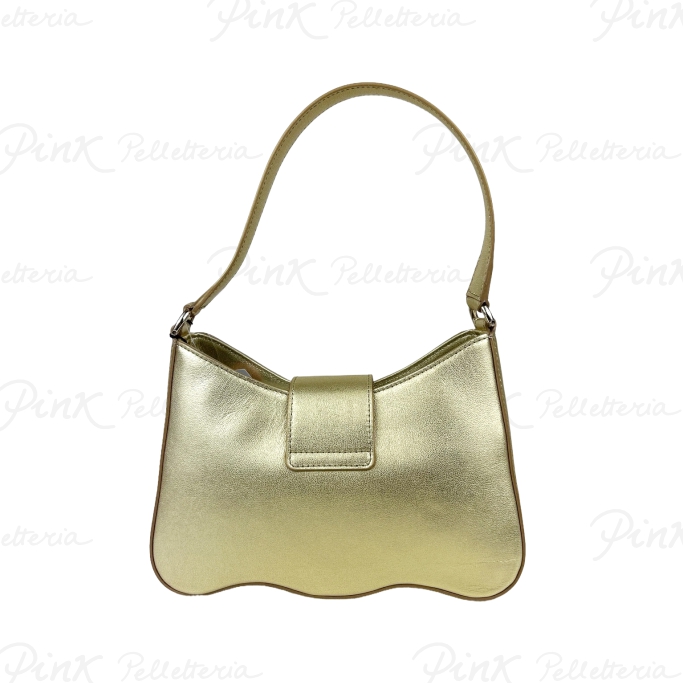 FURLA 1927 S Shoulder Bag Wave WB01152 BX2658 CGD00 Color Gold 9080 Light Gold + Strass