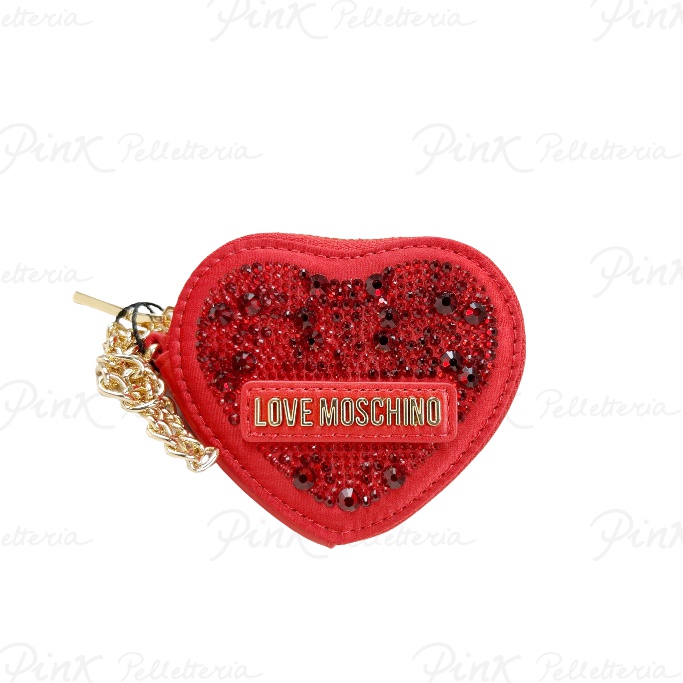 LOVE MOSCHINO Hotfix Coin Purse Red JC6450