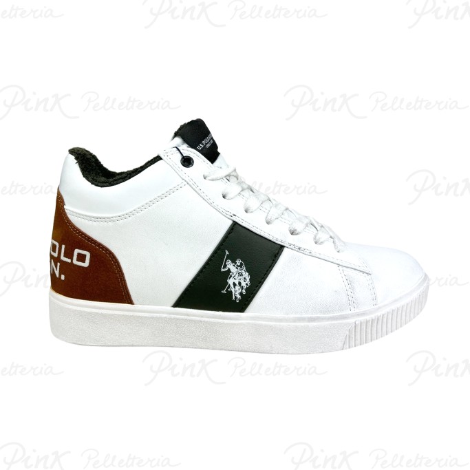 U.S. POLO ASSN Sneaker Mid Man White Cuoio TYMES007MCYT1