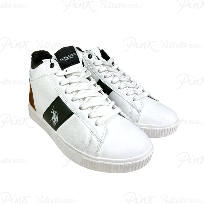 U.S. POLO ASSN Sneaker Mid Man White Cuoio TYMES007MCYT1