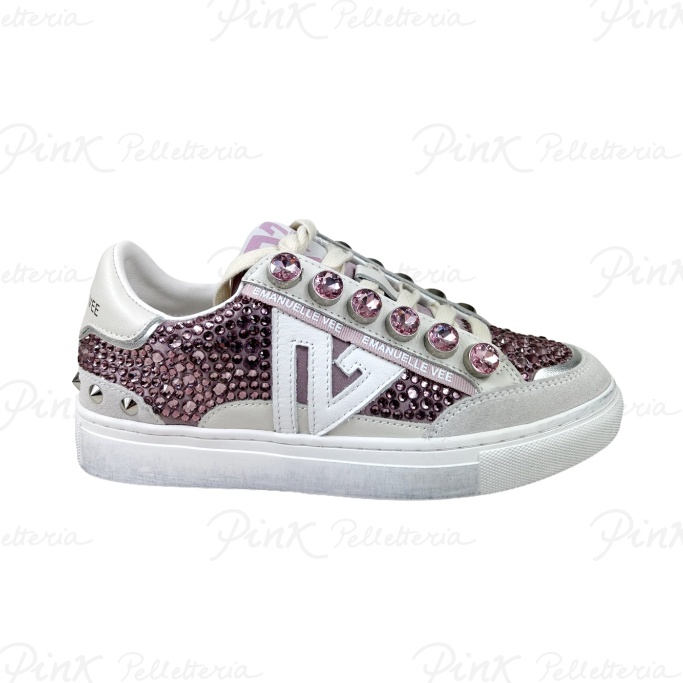 EMANUELLE VEE Olivia Sneaker Multi Strass P011 Crosta Combi Pink 441P-101-12-P011CB