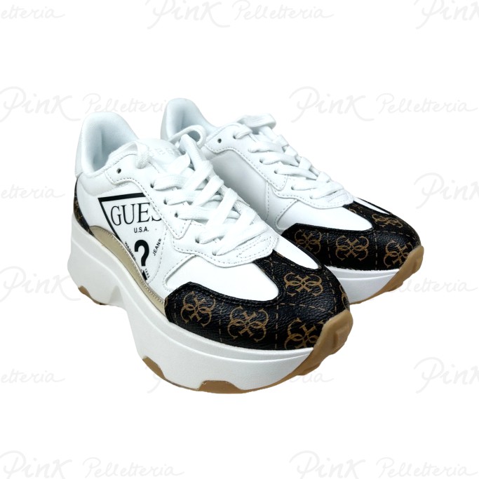 GUESS Calebb5 Sneaker White Brown FLPCB5FAL12 WHIBR