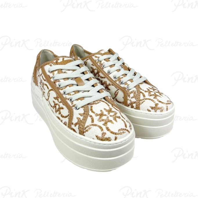 PINKO Greta 04 Sneaker FabricCalf Leather Corteccia SS0013T006N63