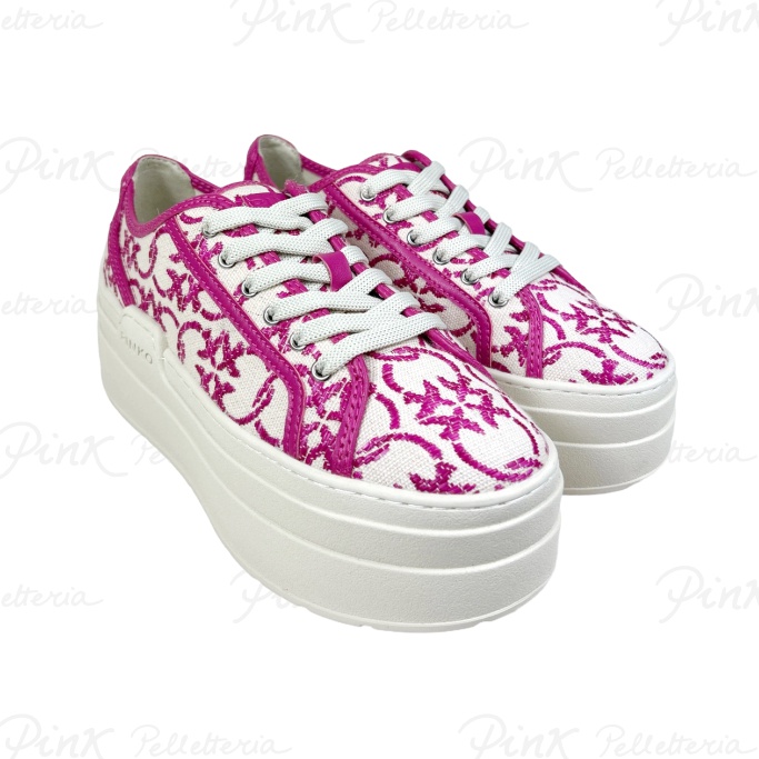 PINKO Greta 04 Sneaker FabricCalf Leather Pink Pinko SS0013T006N17
