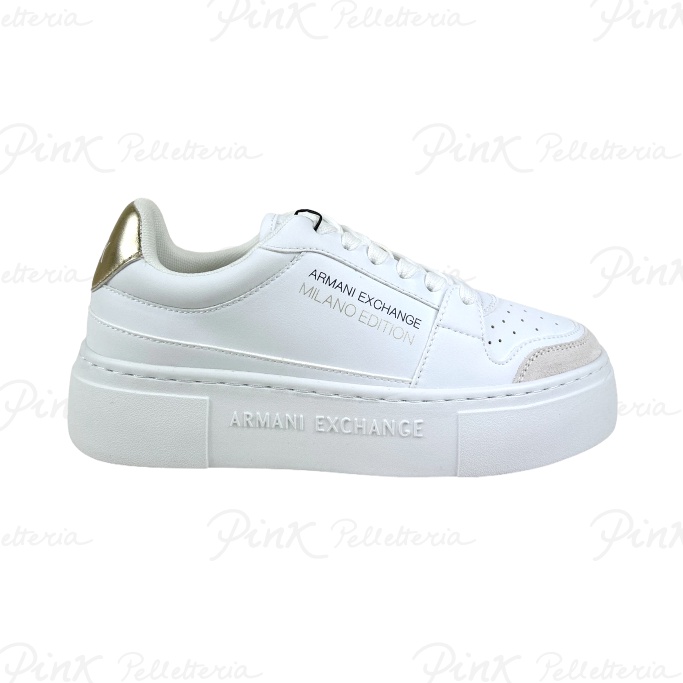ARMANI EXCHANGE Milano Edition Sneaker Woman Op White Gold XDX157 XV838 K702