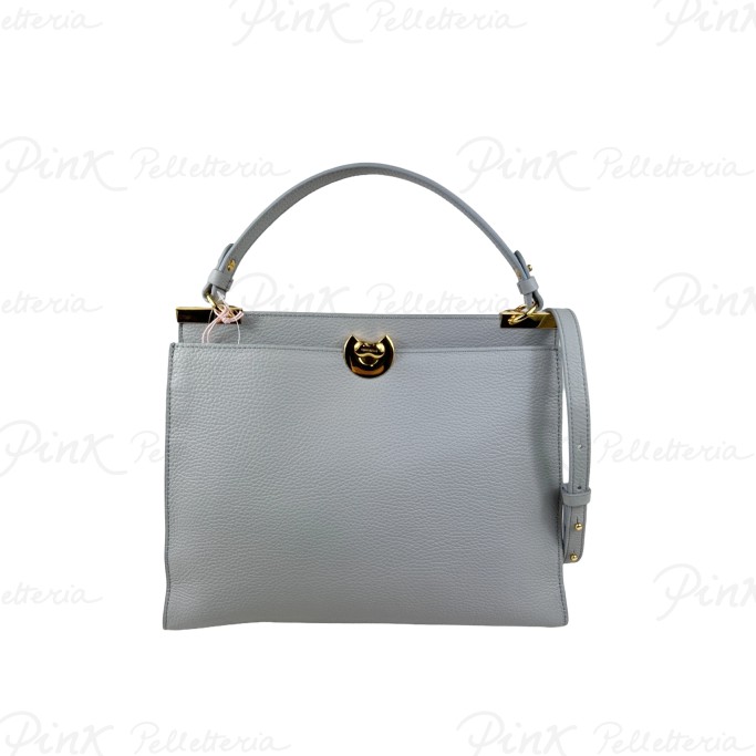 COCCINELLE Binxie Top Handle Bag M in Pelle Y08 Light Grey E1P7P180221