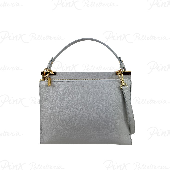COCCINELLE Binxie Top Handle Bag M in Pelle Y08 Light Grey E1P7P180221