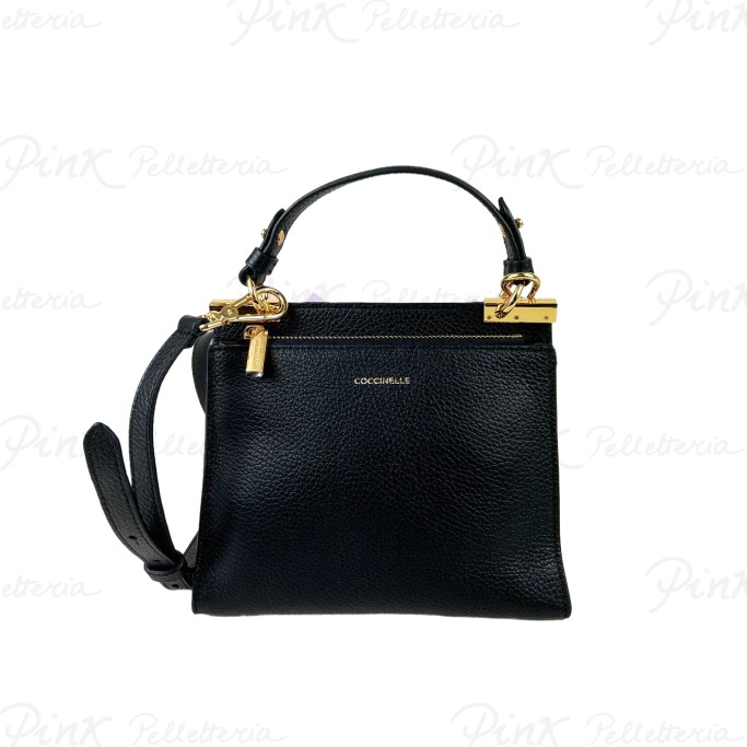 COCCINELLE Binxie Top Handle Bag S in Pelle 001 Noir E1P7P180321