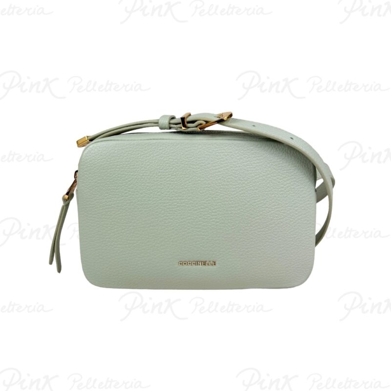 COCCINELLE Gleen Tracolla Due Zip in Pelle G24 Celadon Green E1N15150201