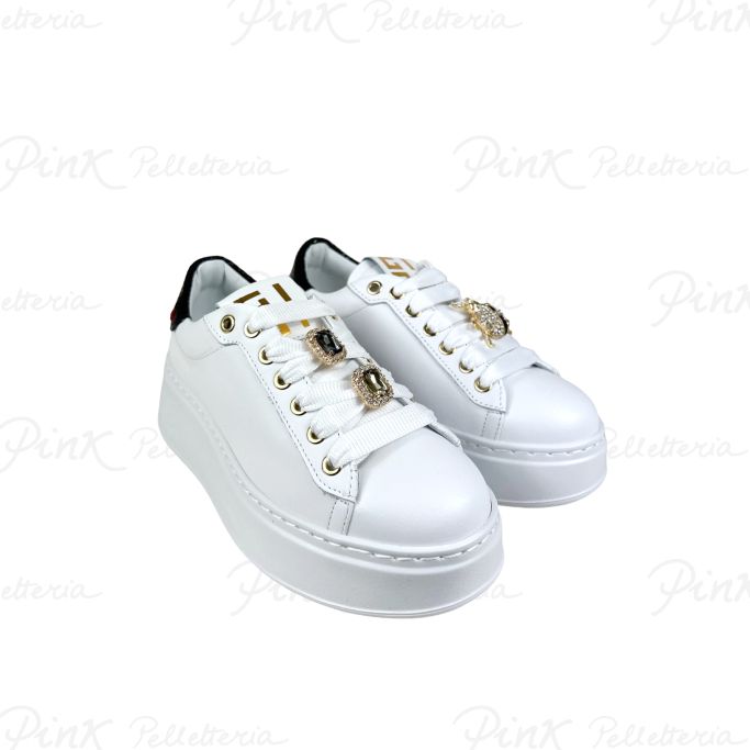 GIO+ Sneaker Combi White Viper. Nero Scarabeo Cuore PIA136A