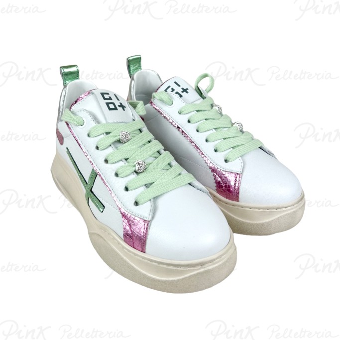 GIO+ Sneaker Mix Laminati Pink + Green GIADA63S