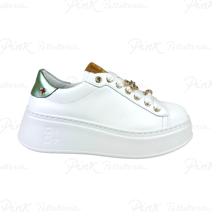 GIO+ Sneaker White Green + Cuoio PIA150