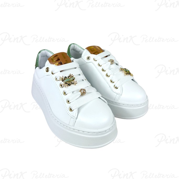 GIO+ Sneaker White Green + Cuoio PIA150