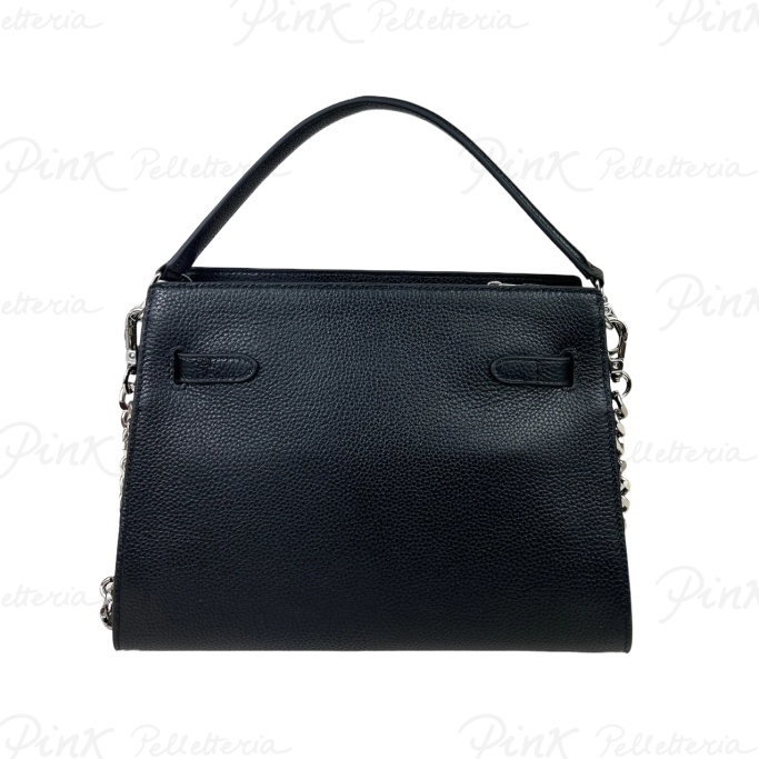 LA CARRIE Rock Pocket Medium Shopper Leather Black 141P TZ 153 LEA