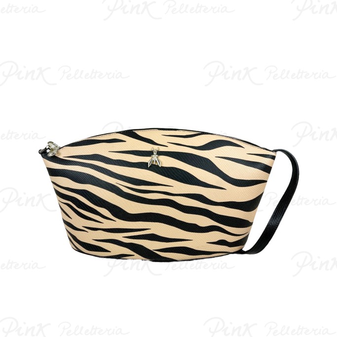 PATRIZIA PEPE Clutch Zebra PE24 Black Beige 8B0177 L099 J3Y4