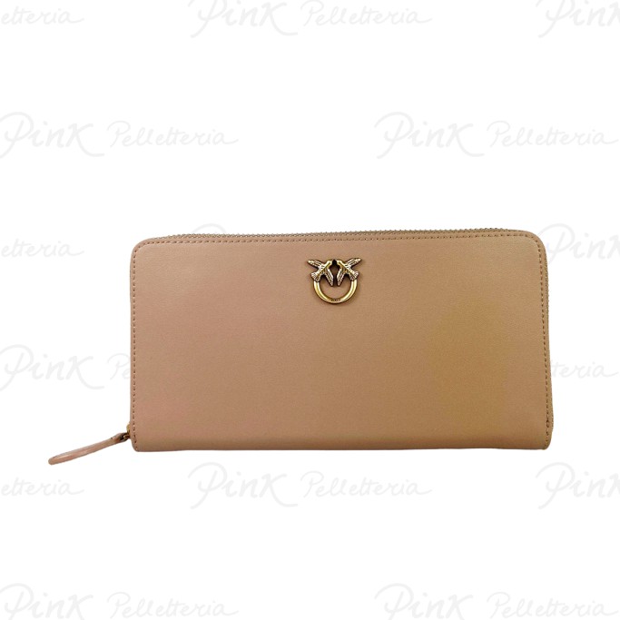 PINKO Ryder Zip Around Vitello Seta Beige 100250-A0F1-D01Q