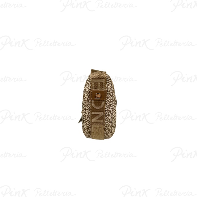 BORBONESE Ecoline Luna Bag Mini Beige Marrone I15 Nylon st. EcoVitello 934137I15 994