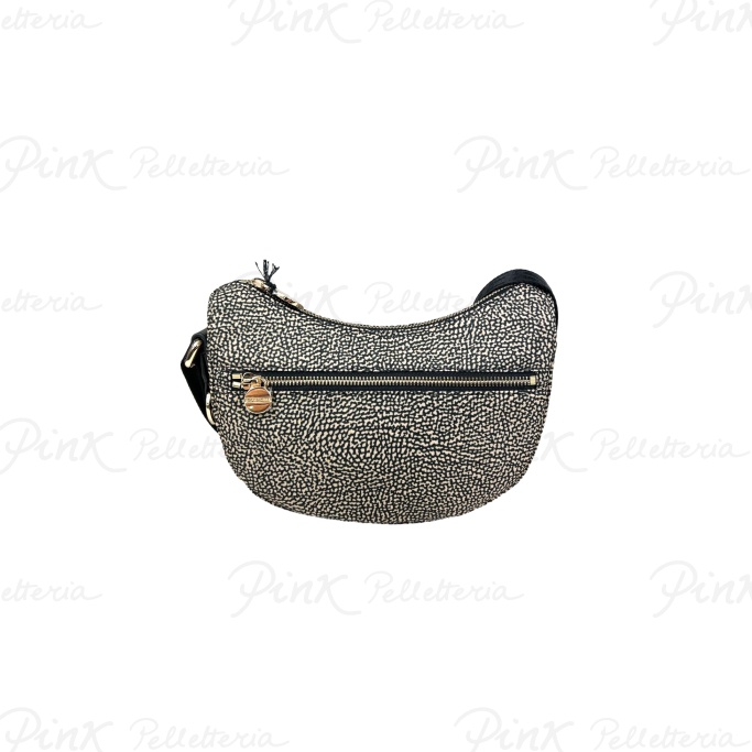 BORBONESE Ecoline Luna Bag Mini Op Naturale Nero I15 Nylon st. EcoVitello 934137I15 X11