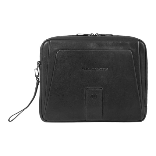 PIQUADRO Pochette in Pelle c/Manico Removibile Nero AC6304S129R N