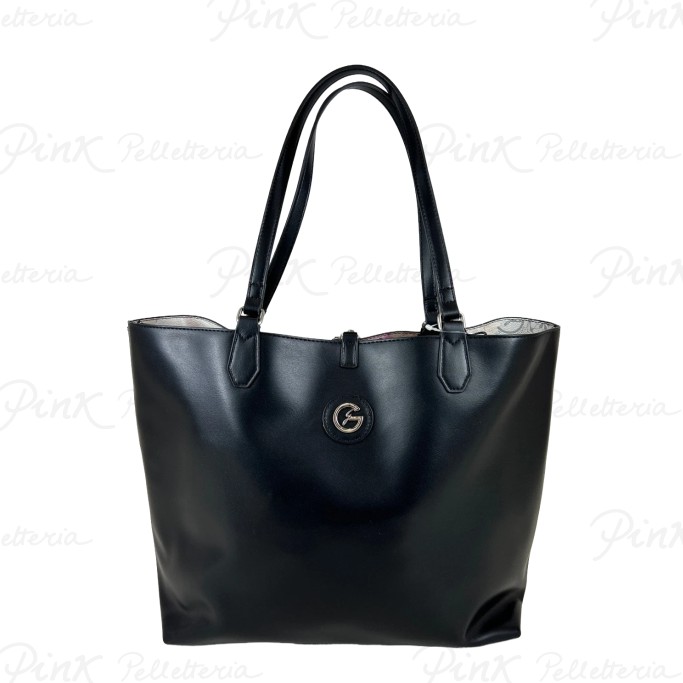 GATTINONI Roma Teodosia Flower Shopping Reversible Bag Black BINTD8011WZT 278