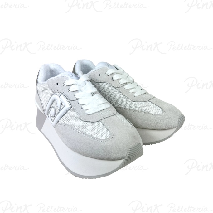 LIU JO Dreamy 02 Sneaker Cow SuedeMesh BA4081PX031 04370 Metal White Silver
