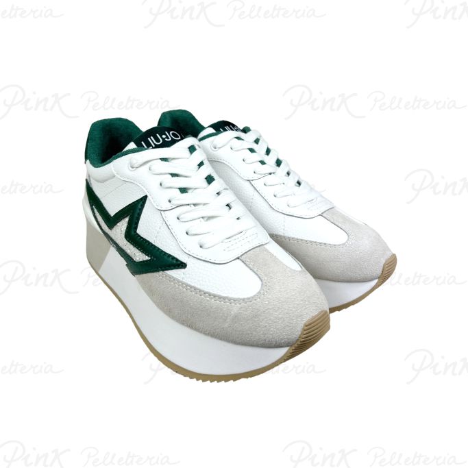 LIU JO Dreamy 03 Sneaker Tumbled Calf Le BF4039PX528 S1056 White Green