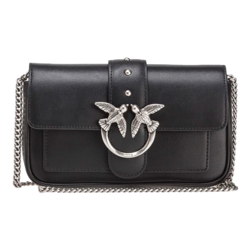 PINKO Love One Pocket cl Vitello Seta Black Argento 100061-A0F1-Z99O