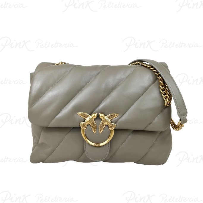 PINKO Love Puff Big cl Sheep Nappa Trapuntata Noce 100037-A0F2-I68Q