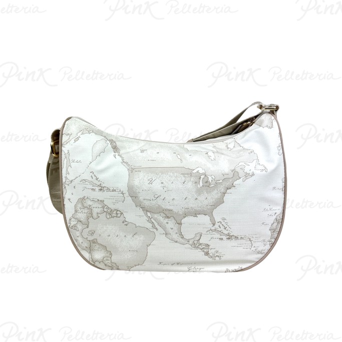 ALVIERO MARTINI PRIMA CLASSE Soft Tracolla Mezzaluna Media S007 6380 0900 Bianco