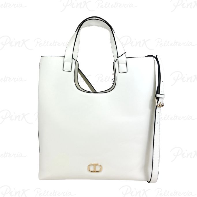 TWINSET Carry Over Smooth Tote 241TD8271 00001 Bianco Ottico