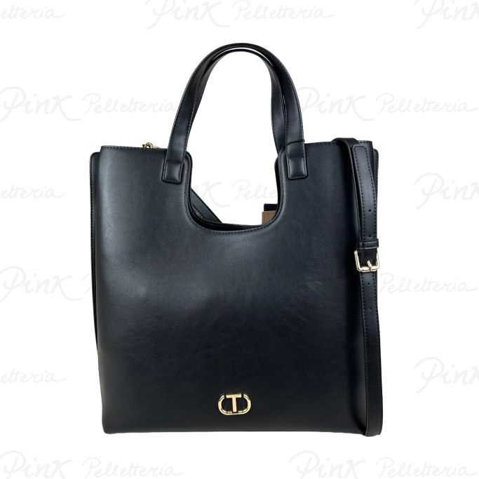 TWINSET Carry Over Smooth Tote 241TD8271 00006 Nero