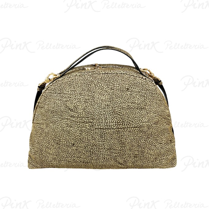 BORBONESE Camoscio Op Borsa Sexy M. cTracolla Agnello Smerigliato st. 923330684 306 Op Naturale