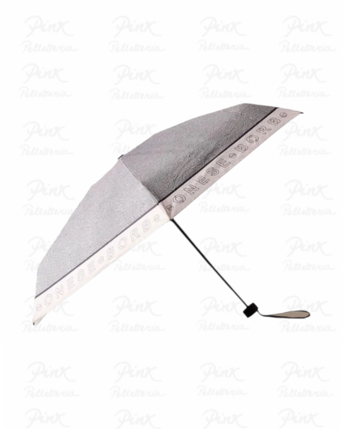 BORBONESE Mini Open Close Ombrello Poliestere st. 6DW803AV4 Z81 Chantilly Cream/Op Naturale