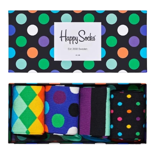 HAPPY SOCKS 4-Pack Black Week Big Dot Gift Set 41-46 SXBDO09-0100