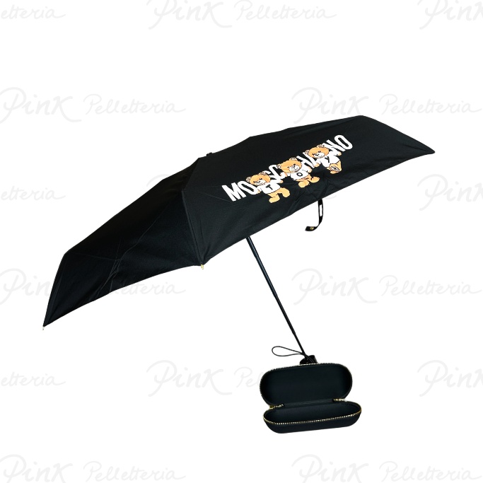 MOSCHINO Bears Whit Logo Ombrello Supermini 8425 A Black