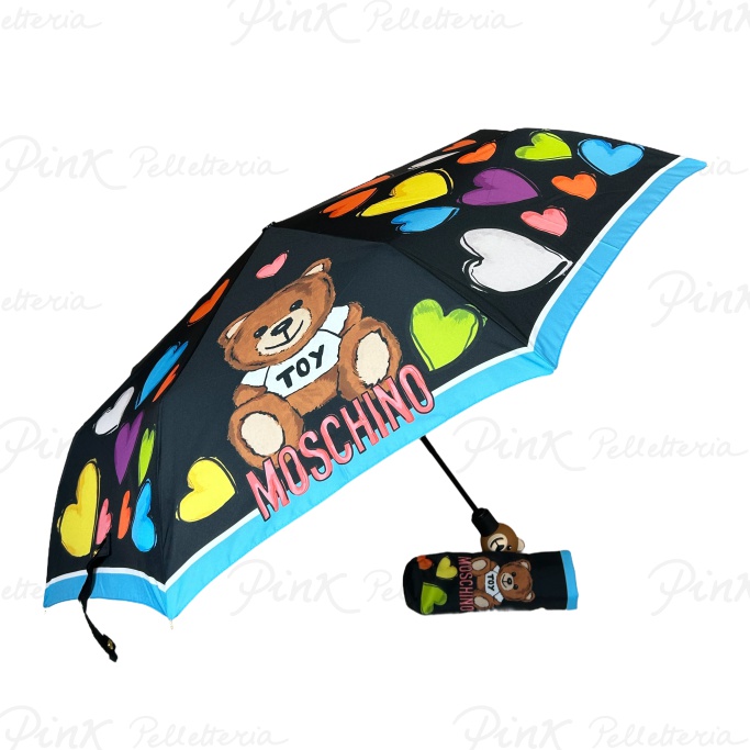 MOSCHINO Heart and Bear Ombrello Openclose 8587 A Black