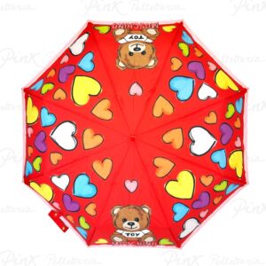 MOSCHINO Heart and Bear Ombrello Openclose 8587 C Red – Pink