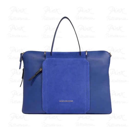 PIQUADRO Cartella 2 Manici Sottili ed Espandibili in Pelle CA4021W92/BLU Blue