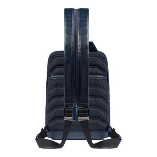 PIQUADRO Monospalla in Pelle con Portabilita' Zaino CA6589B2/BLU2 Blue - immagine 3